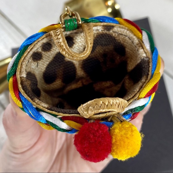 Dolce & Gabbana Colorful Straw Basket Purse Bag Charm/Keychain - Picture 5 of 9